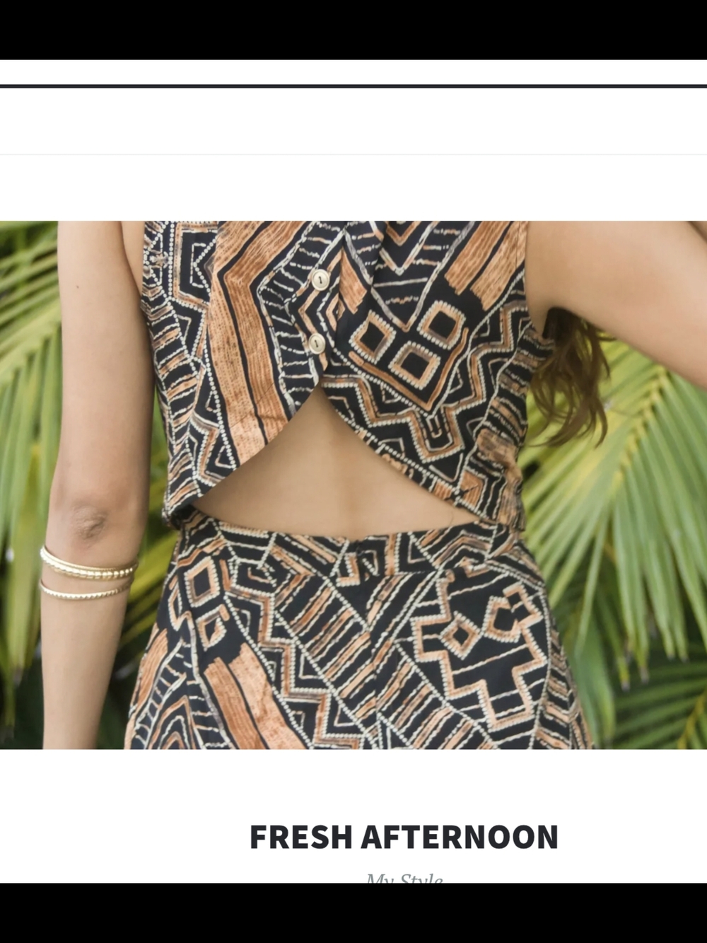 Forever 21 Black and Brown Geometric Print Romper